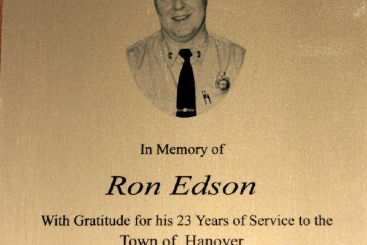Plaque In Memory of Ron Edson who started the Center