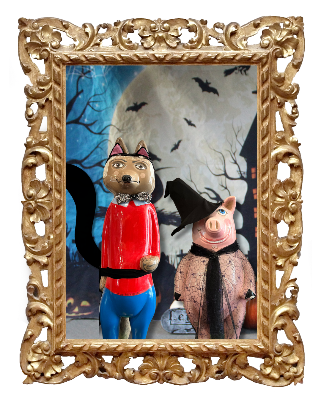 Pig and Wolf in their Halloween Costumes 2025